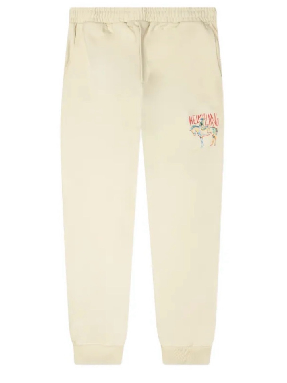 Helmut Lang Scribble Logo Jogger Sweatpants Stone Beige Size S GUC